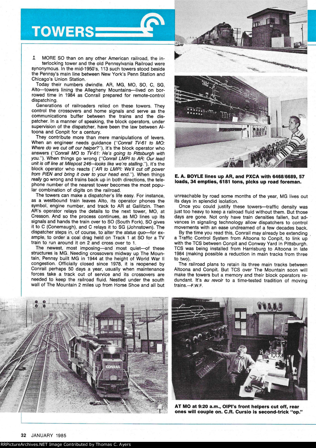 CR "Mountain Railroad Revisited," Page 32, 1985